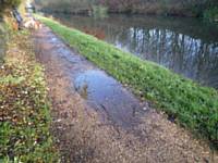 Resurfest area of canal path after heavy rain